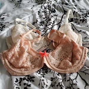 Body by Victoria unlined demi lace bras 34DD